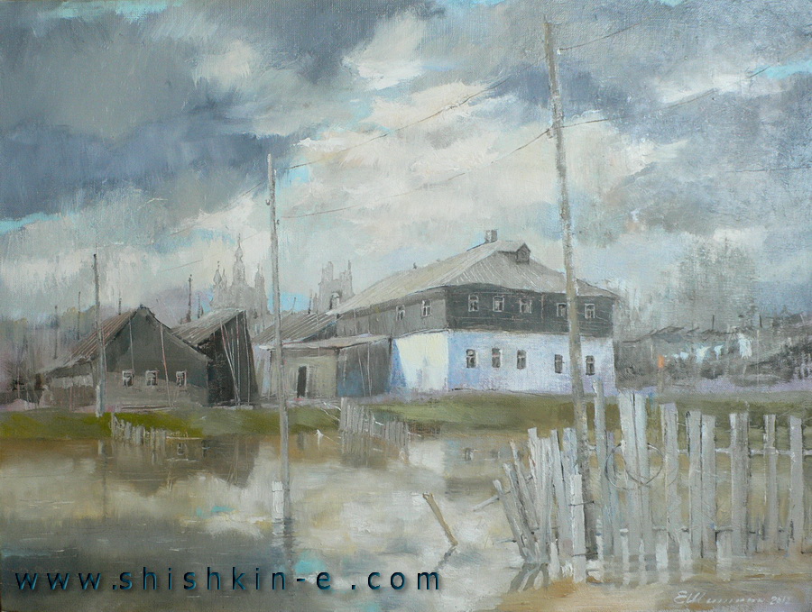 Flood. oil on canvas. size 45 х 60 cm