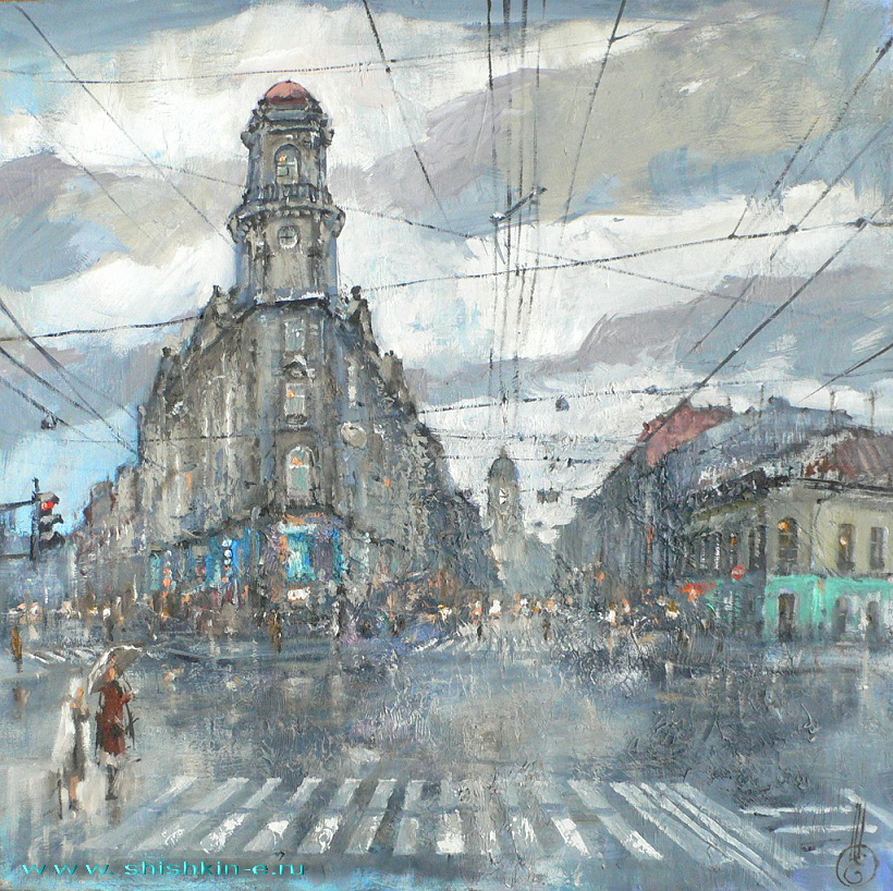 Cinco Esquinas. San Petersburgo. óleo sobre lienzo. size 45 х 45 см
