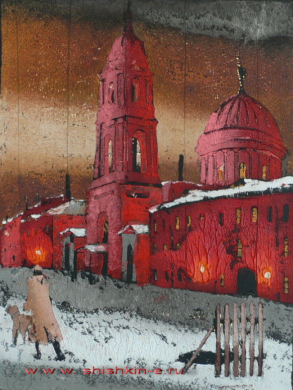 Церковь святой Екатерины. Санкт-Петербург.Авторская техника. р-р 29 х 29 см
