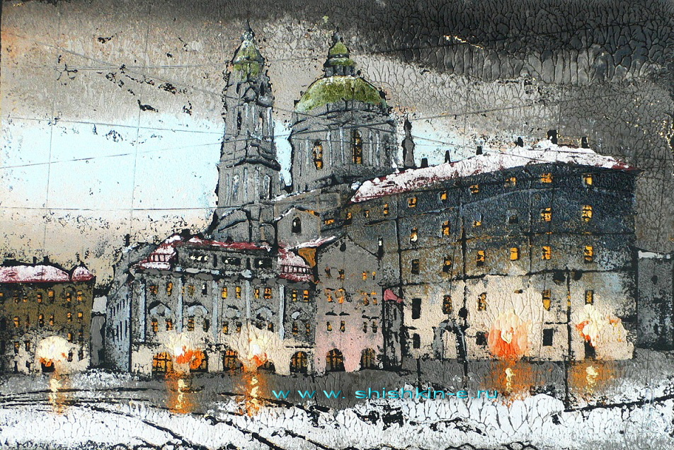 Собор святого Николая. Прага.Авторская техника. р-р 31 х 21 см